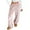 Pink, variant on Women's Plush Pajama Pants with 2 Pockets, Soft Elastic Waist Star Pants, Beige, L