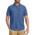 thumbnail image 3 of Dsseng Men‘S Summer Fishing Shirt Polyester Fabric Soft Sun Protection Comfortable Lightweight Quick Dry Breathable Multi-Kinetic Pocket Design Open Placket Single Breasted Outdoor Mounta, 3 of 7