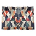 thumbnail image 7 of Yayeee Kitchen Curtains Tier Pair Light Filtering 27"x24" Rod Pocket Short Cafe Window Panel, Geometric Pattern, 7 of 7