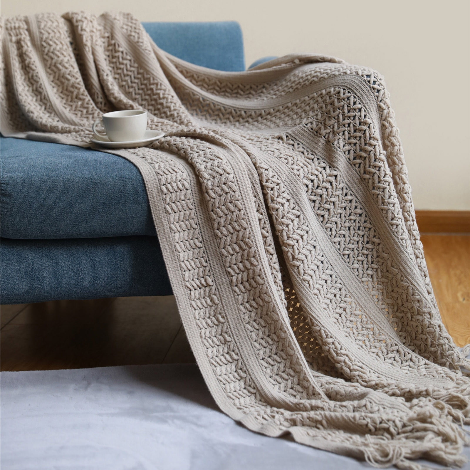 Xzngl Sofa Cover Blanket Solid Color Summer Office Airconditioning Nap Blanket Knitted Small Blanket Other