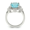 thumbnail image 2 of White Sterling Silver Ring Band Fashion Cubic Zirconia CZ Blue, 2 of 3