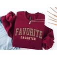thumbnail image 5 of Favorite Daughter Sweatshirt – Leopard Print Funny Daughter Gift, Cute Sibling Humor Sweater, Best Daughter Pullover from Mom or Dad, 5 of 7