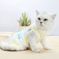 thumbnail image 3 of Anti-mite for Wound Surgical After Surgery Wear Dress Recovery Suits Cat Clothes Pet Supplies Cat Vest YELLOW M, 3 of 8