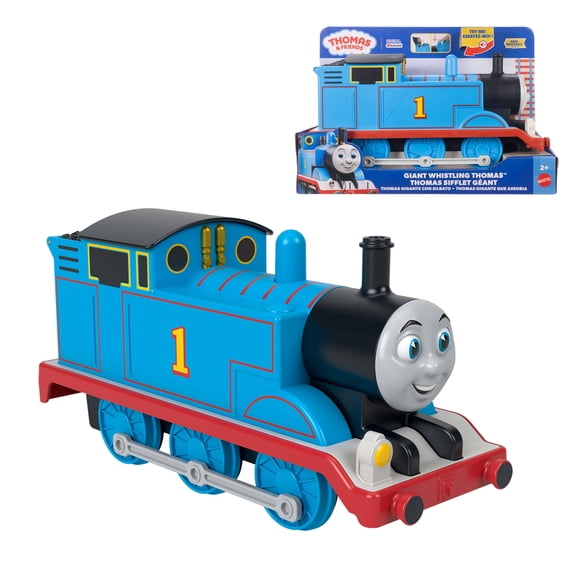 Thomas & Friends Giant Whistling Thomas from Fisher-Price, Large-Scale Engine with Push-Button Sound