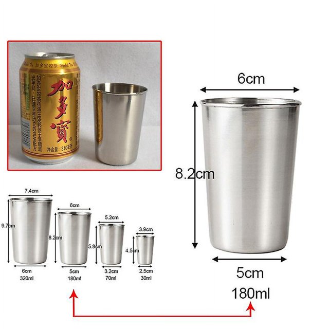 4/2Pcs Set 30/70/180/320ml Outdoor Stainless Steel Cups Shots Set Mini Glasses For