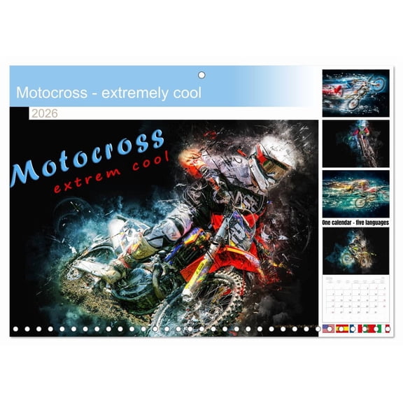 Motocross - extremely cool (Monthly Wall Calendar 2026 11.7 x 16.5 (open)), CALVENDO 14 Month Calendar