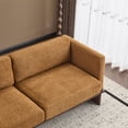thumbnail image 5 of Christopher Knight Home 77" Modern 3-Seater Sofa, Camel Upholstered Couch with Walnut Solid Wood Base, 5 of 12