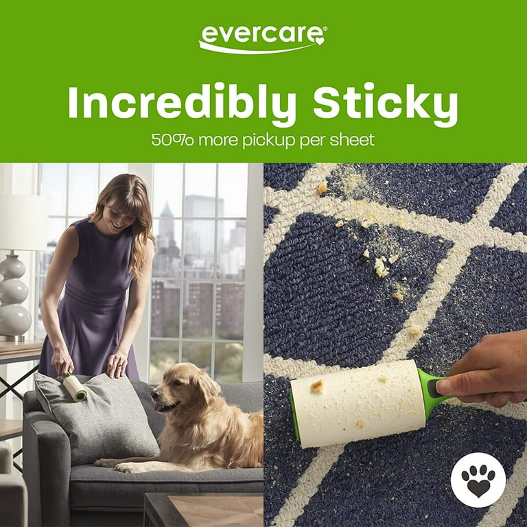 Evercare, Pet Lint Roller, 100 Sheets, Ergo Grip Extreme Stick
