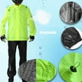 thumbnail image 3 of Motorcycle Rain Suit,Waterproof Hi Vision Reflective Bicycle Rain Coat with Adjustable Hood (Fluo, X-Large), 3 of 8