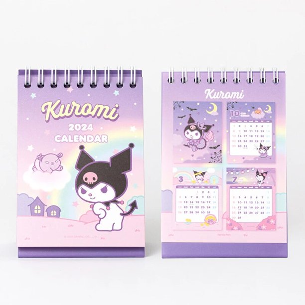 Sanrio-Calendario de escritorio de Hello Kitty Kuromi, suministros escolares de oficina, 2024
