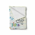 thumbnail image 2 of Educational Soft Flannel Fleece Throw Blanket, Child's Drawing of Colorful Transport Notebook Page Background Print, Cozy Plush for Indoor and Outdoor Use, 50" x 70", Multicolor, by Ambesonne, 2 of 6