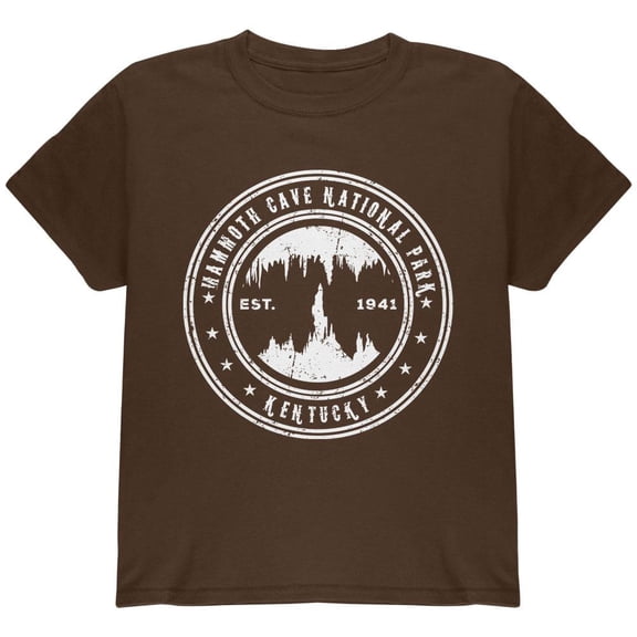 Mammoth Cave National Park Youth T Shirt Brown YXL