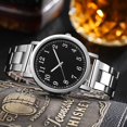 thumbnail image 3 of Fashion Business Mens Watches with Stainless Steel Waterproof Chronograph Quartz Watch for Men Light luxury, Birthday, Holiday and Anniversary Gifts, 3 of 3