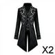 thumbnail image 1 of 2x Gabardina Medieval Para Hombre, Estilo Steampunk, Con Solapa, Color Negro, Talla S, 1 of 7