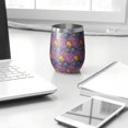 thumbnail image 3 of Halloween Pattern 12oz Stainless Steel Insulated Wine Tumbler with Lid and Straw – Double Wall Vacuum Mug for Hot & Cold Drinks, 304 Steel Interior, Sweat-Free Design. Trick or Treat !, 3 of 5