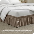 thumbnail image 2 of Bare Home Adjustable Wrap Around Bed Skirt - 15 Inch Drop - Easy Fit - Ruffle Pleats - Full, Taupe, 2 of 6