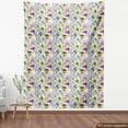 thumbnail image 4 of Ambesonne Floral Fabric by the Yard Upholstery, Pop Blossoms Spring Love Art, 5 Yards, Ceil Blue and Yellow Green, 4 of 5