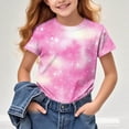 thumbnail image 2 of Zpanxa T-Shirts Athlétiques pour Filles Imprimé Étoile Col Rond Manches Courtes Haut Décontracté Polyester Spandex 3 Ans, 2 of 7