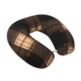 thumbnail image 2 of U-Shaped Pillow 11.8×9.8in With Pillow Core Comfortable Soft Invisible Zipper For Daily Travel Driving Office Saddlebrown Buffalo Plaid Check Tartan Scotland_2, 2 of 8