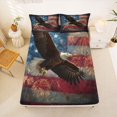 thumbnail image 5 of Manfei Wild Bald Eagle Queen Sheets,Retro Us Flag Queen Sheet Sets,Red Navy,4-Piece,1 Flat Sheet, 1 Fitted Sheet and 2 Pillowcases, 5 of 6