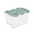 thumbnail image 1 of Sterilite 45 L Hinged Lid Storage Box- Aqua, 1 of 4