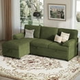 thumbnail image 6 of COPIAE 80 inch Convertible Sectional Sofa, L-Shaped Sofa Sleeper with Reversible Chaise,Couch Bed with Storage,Removable Armrest,Modern Pull Out Bed for Living Room Bedroom,Corduroy Green, 6 of 14