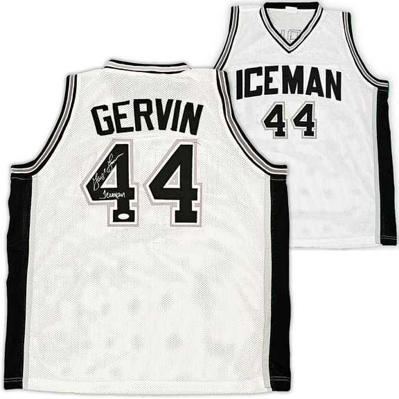 San Antonio Spurs George Gervin Autographed White Jersey "Iceman" JSA 215713