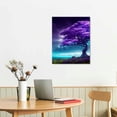 thumbnail image 2 of Canvas Wall Art For Living Room Boho Wall Decor For Bedroom Farmhouse Wall Pictures Aurora Purple Tree Scenery Wall Painting Office Canvas Prints Modern Dormitory Home Decorations, 2 of 4