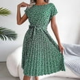 thumbnail image 6 of Fesfesfes Women Dress Casual Round Neck Printed Short Sleeve Dress Spring Bandage Dresses Plus Size $10, 6 of 8