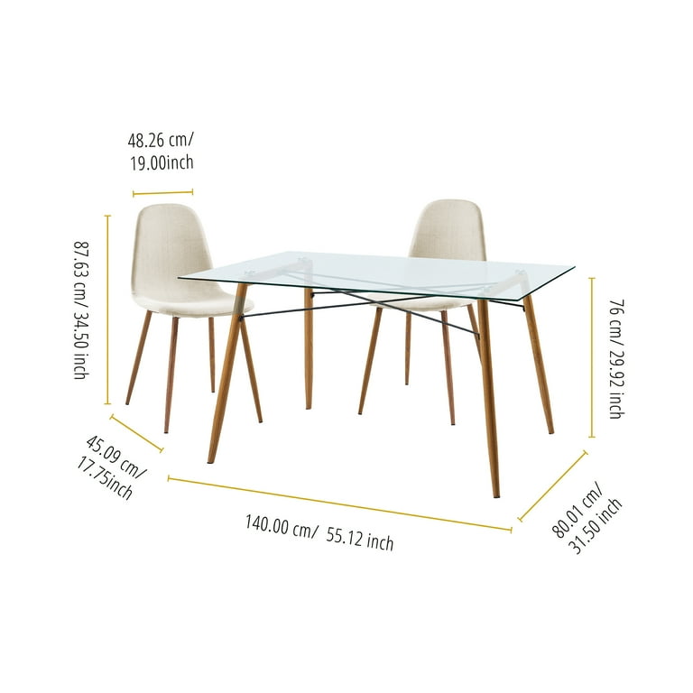 Teamson Home Set of 2 Kitchen Dining Chairs Chairs Only White