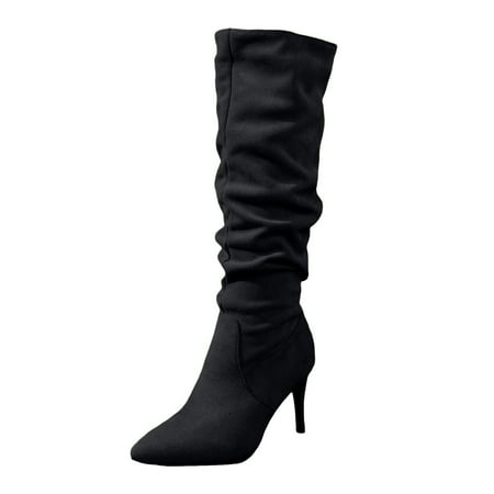

Ketyyh-chn99 Women s Knee High Boots Flats Fashion Fall Shoes Platform Boots for Women Knee High Square Toe Tall Boots Block Chunky Heel Stretchy Long Boots Black 6.5