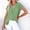 #333-Green, variant on Women's Pullover, Solid Color V-Neck Button Front Short Sleeve with Side Slit Hem for Casual Daily Wear