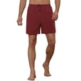 thumbnail image 5 of Lars Amadeus Men's Summer Solid Color Elastic Waistband Swim Beach Shorts, 5 of 5