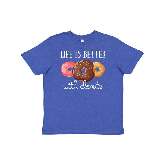 Inktastic Life is Better with Donuts Youth T-Shirt