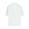 thumbnail image 5 of Mittory Womens Short Sleeve Cotton Button Down Up Shirt Collared V Neck Tops Shirts Blouses, 5 of 7