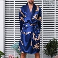 thumbnail image 2 of Birdeem Robe de Pyjama Longue à Manches Longues Décontractée pour Hommes avec Lacets et Poches, 2 of 6