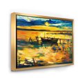 thumbnail image 3 of Designart 'Boat At The Lake During Evening Glow VI' Nautical & Coastal Framed Canvas Wall Art Print, 3 of 5