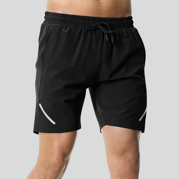 Fashion YLSDY Shorts for Men 2025 Gym Athletic Workout Pockets Shorts Quick Dry Drawstring Elastic Waist Fitness Sport Shorts Black XXL
