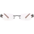 thumbnail image 2 of 1PACK Gabii HBF033 Metal Orange Rectangle Women's Rimless Reading Glasses W/Case +1.50, 2 of 2