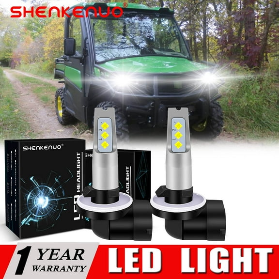 SHENKENUO Bright LED light bulbs for JD Deere Gator HPX615E 815E 625i 825i 825E  AXE16948,6000k White,Pack of 2,C12