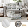 thumbnail image 6 of Green Blue Pumpkin Fall Outdoor Waterproof Pillow Covers, Thanksgiving Eucalyptus Leaves Wooden Decorative Rectangle Throw Pillowcase Sofa Cushion Sham for Patio/Couch/Chair, 20"x12" 2 Pack, 6 of 8