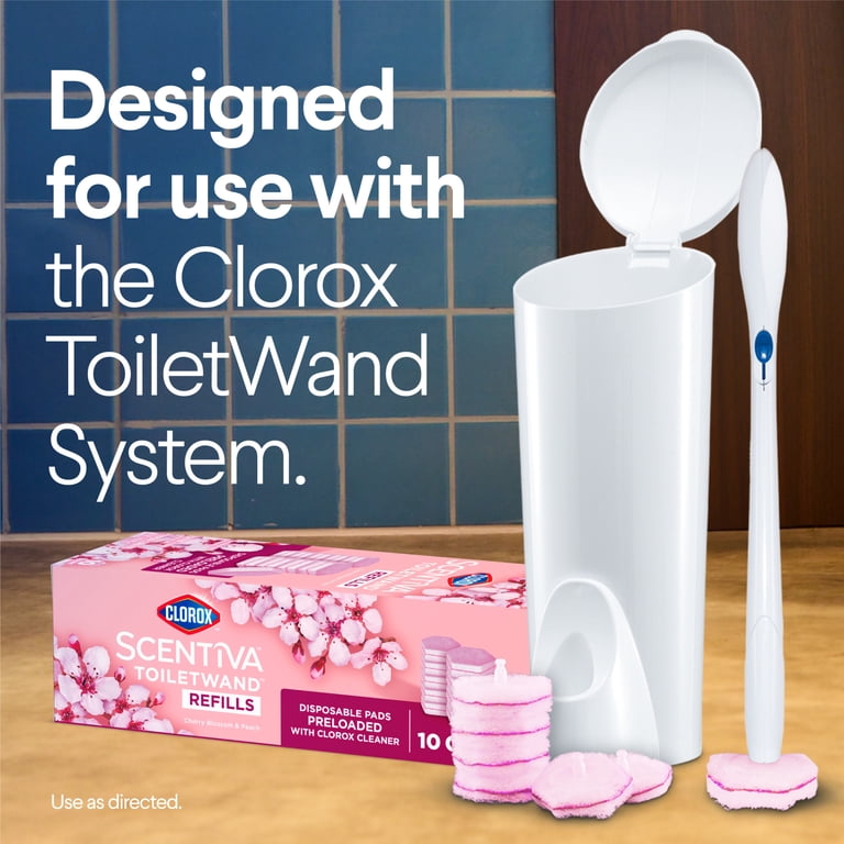 Clorox Scentiva ToiletWand Refills, Cherry Blossom and Peach, 10