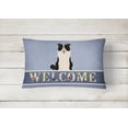 thumbnail image 2 of Carolines Treasures BB5699PW1216 Border Collie Black White Welcome Canvas Fabric Decorative Pillow, 12H x16W, multicolor, 2 of 3