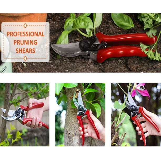 Bypass Pruners 8", Garden Professional Pruning Shears Hand Pruners