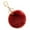Wine Red, variant on QLFSCXG Soft Artificial Rabbit Fur Keychain Plush Ball Key Ring Cute Pom Charm For Women Girls Black