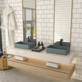 thumbnail image 3 of 19.7*12.8-inch rectangular bathroom cement art basin with drain in the same color, 3 of 11