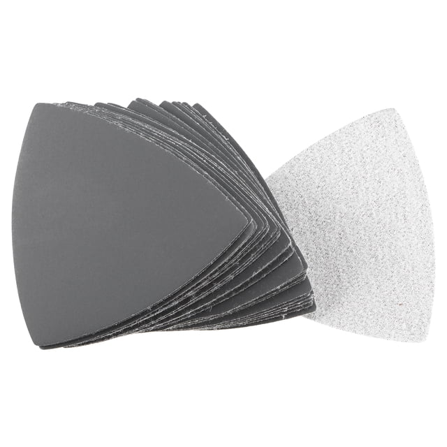 Unique Bargains Triangular Sandpaper Hook and Loop Fit 3-1/2' Oscillating Multi-Tool Silicon Carbide for Wet/Dry 1500 Grit 30pcs