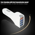 thumbnail image 3 of Universal Mini Car Kit Charger 4x USB Ports Portable LED Light Fast Charge Car Charger(White), 3 of 8