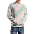 thumbnail image 5 of Pastel Pink Green Diamond Floral Pattern Men's Women New Sweatshirt Hoodie Men's Plus Size Sweatshirt Hooded Sweatshirt 3d Printed Street Men's Cloth, 5 of 6