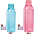 thumbnail image 3 of MILTON 17 oz Square Water Bottle Set 4 Pack Leakproof with Carry Strap Multicolor, 3 of 6